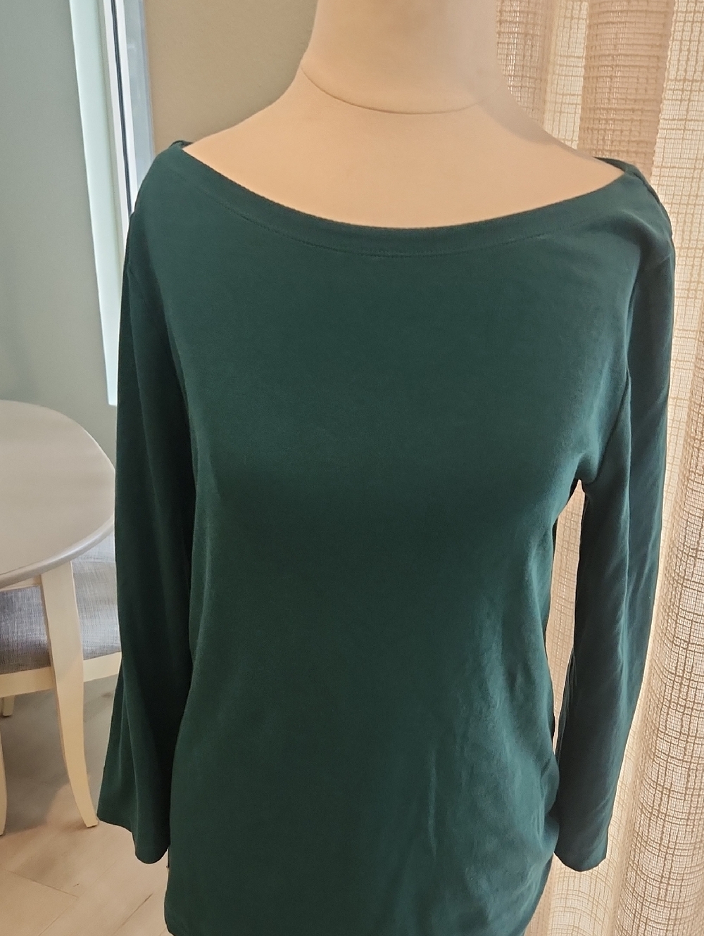 Lilly Pulitzer Deep Green Boatneck Long Sleeve Top